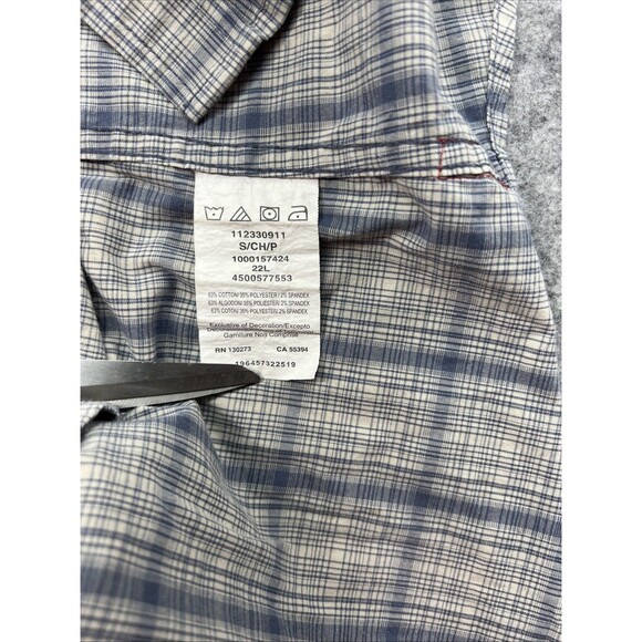 Wrangler Long Sleeve Woven Button Up Shirt Mens Size  Small Plaid Blue Slim Fit - Picture 12 of 15